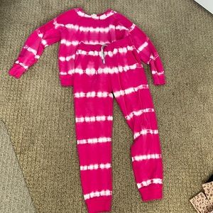 Feather 4 Arrow Girls Pink Tie-dye Sweatsuit